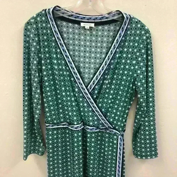 Max Studio Green Blue Geometric Dress - Picture 9 of 11